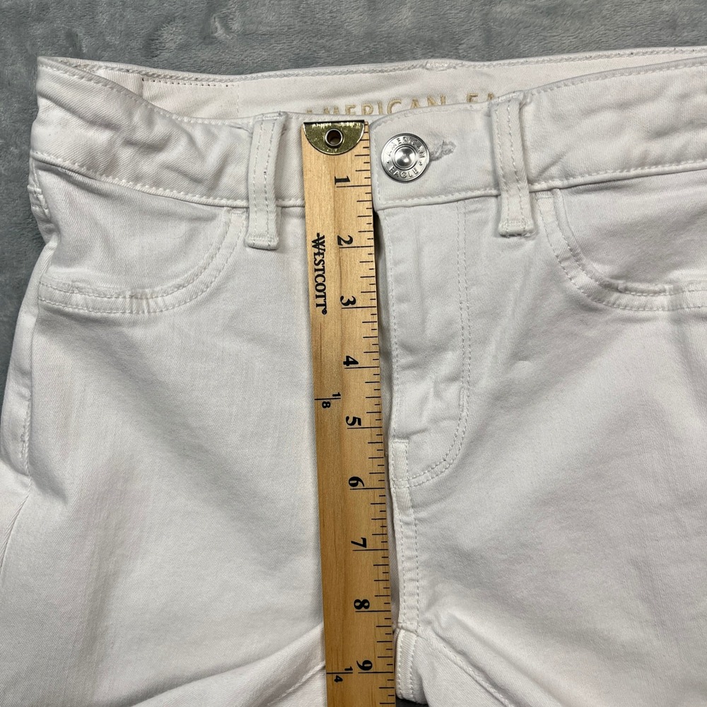 American Eagle Jegging Womens White Distressed Hi-Rise Next Level Stretch 0 - Picture 16 of 16
